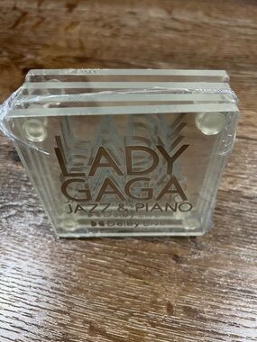 NWT Lady Gaga clear glass coasters 4 total